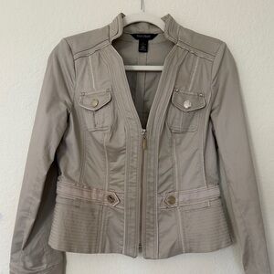 White House Black Market Beige Utility Jacket 2000s